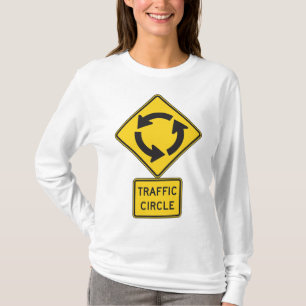 Verkehrskreisel-Straßenschild Gelbes Diamant T-Shirt