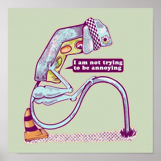 Verkehrsleichter sieht traurig aus poster (Vorne)