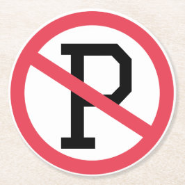 Verkehrsmittel kein Parkzeichen Runder Pappuntersetzer