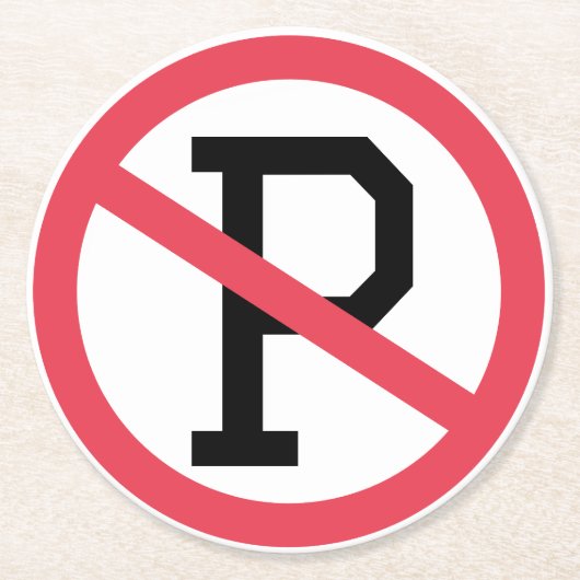 Verkehrsmittel kein Parkzeichen Runder Pappuntersetzer (Vorderseite)