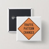 Verkehrsmuster Geändertes Straßenwarnschild Orange Button (Vorne & Hinten)