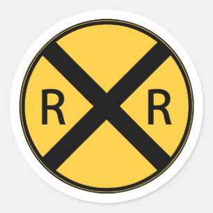 Verkehrsschild-Bahnübergang Runder Aufkleber