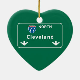 Verkehrsschild Clevelands, OH- Keramikornament