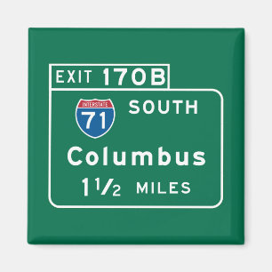 Verkehrsschild Columbus, OH- Magnet