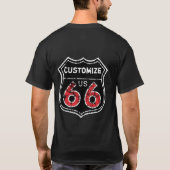 Verkehrsschild des Weg-66 besonders angefertigt T-Shirt (Rückseite)