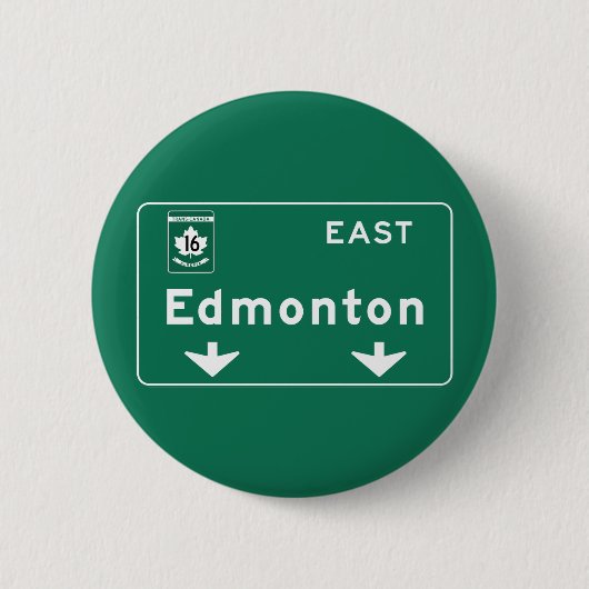Verkehrsschild Edmontons, Kanada Button (Vorderseite)