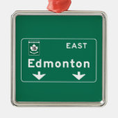 Verkehrsschild Edmontons, Kanada Ornament Aus Metall (Vorne)