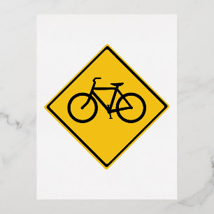 Verkehrsschild Fahrrad Folien Feiertagspostkarte
