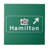 Verkehrsschild Hamiltons, Kanada Fliese (Vorderseite)