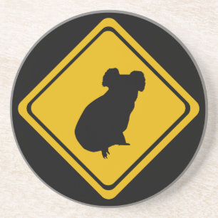 Verkehrsschild Koala Sandstein Untersetzer
