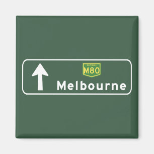 Verkehrsschild Melbournes, Australien Magnet