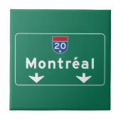 Verkehrsschild Montreals, Kanada Fliese (Vorderseite)