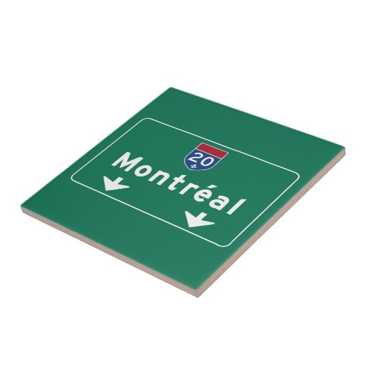 Verkehrsschild Montreals, Kanada Fliese (Seite)
