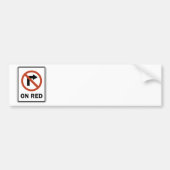 Verkehrsschild - nicht rechtsdrehend auf Rot Autoaufkleber (Vorne)