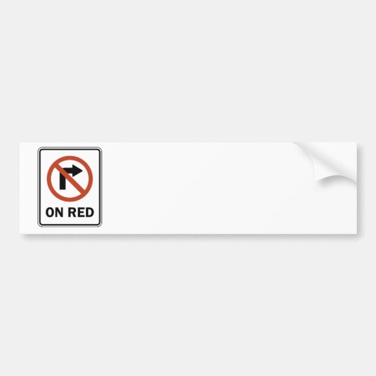 Verkehrsschild - nicht rechtsdrehend auf Rot Autoaufkleber (Vorne)