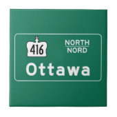 Verkehrsschild Ottawas, Kanada Fliese (Vorderseite)