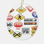Verkehrsschild- und Ampelentwurf Keramikornament (Links)