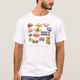 Verkehrsschild- und Ampelentwurf T-Shirt