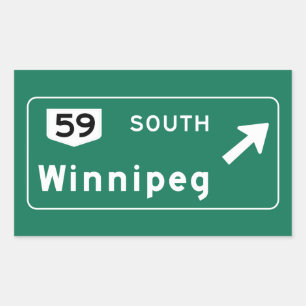 Verkehrsschild Winnipegs, Kanada Rechteckiger Aufkleber