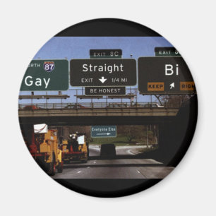 Verkehrsschilder des Homosexuell-/Straight/Bi Magnet