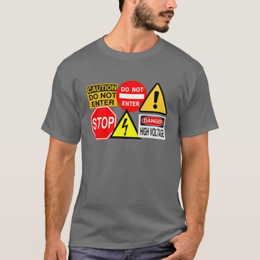 Verkehrsschilder Shirt - wählen Sie Stil & Farbe (Vorderseite)
