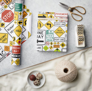 Verkehrsschilder-Wrap-Papier Geschenkpapier
