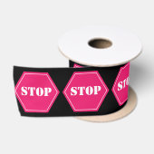 Verkehrsspass Stoppschilder Satinband (Spule)