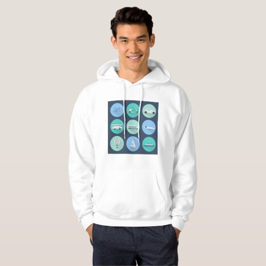 Verkehrssymbole Fahrzeuge Hoodie (Vorne ganz)