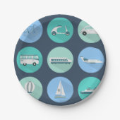 Verkehrssymbole Papier Teller (Vorderseite)