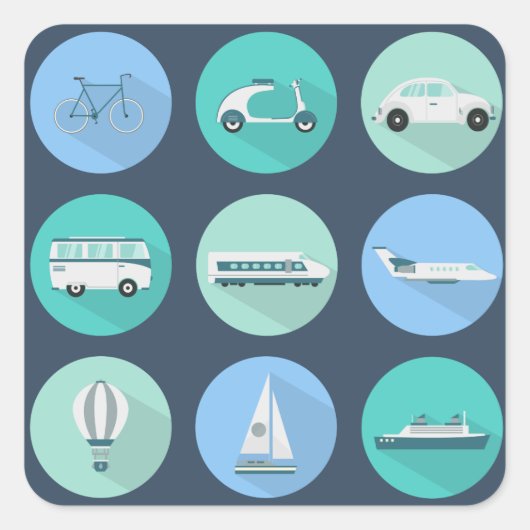 Verkehrssymbole Quadratischer Aufkleber (Vorderseite)