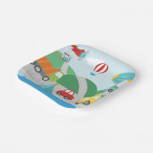 Verkehrsszene Pappteller (Gewinkelt)