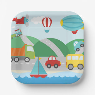 Verkehrsszene Pappteller