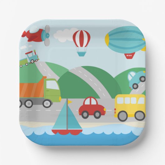 Verkehrsszene Pappteller (Vorderseite)