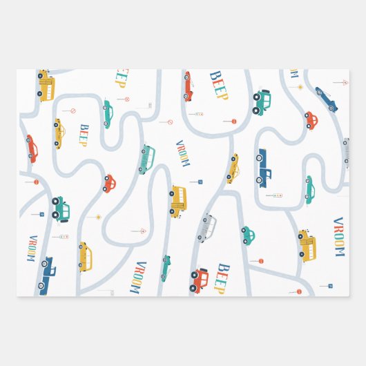 Verkehrsthema Geburtstagswrapping Papier (Vorderseite 2)
