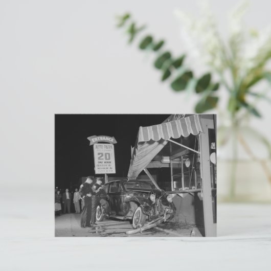 Verkehrsunfall, Los Angeles 1951 Vintag Postkarte (Stehend Vorderseite)