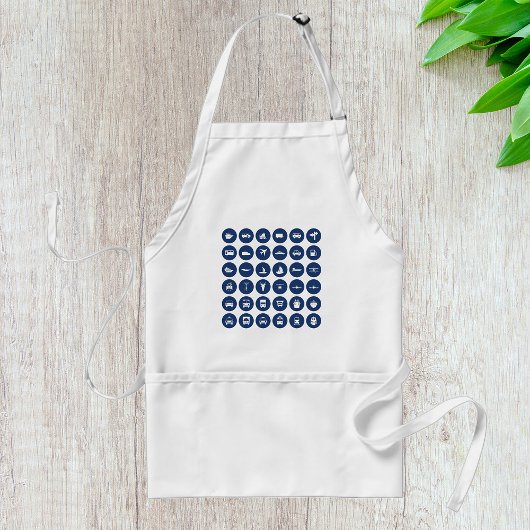 Verkehrszeichen in blau schürze