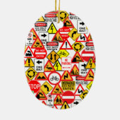 Verkehrszeichen Keramik Ornament (Hinten)