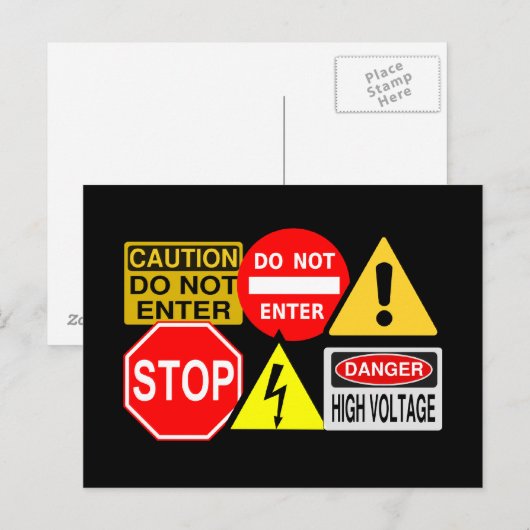 Verkehrszeichen Postkarte (Vorne/Hinten)