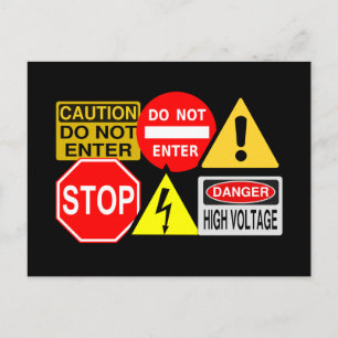 Verkehrszeichen Postkarte