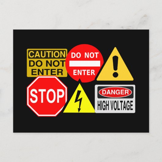 Verkehrszeichen Postkarte (Vorderseite)