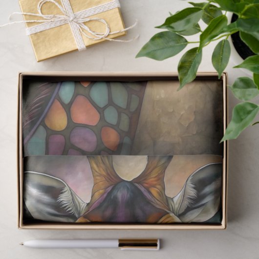 Verkettete Glass Giraffe Decoupage Seidenpapier (Geschenk)