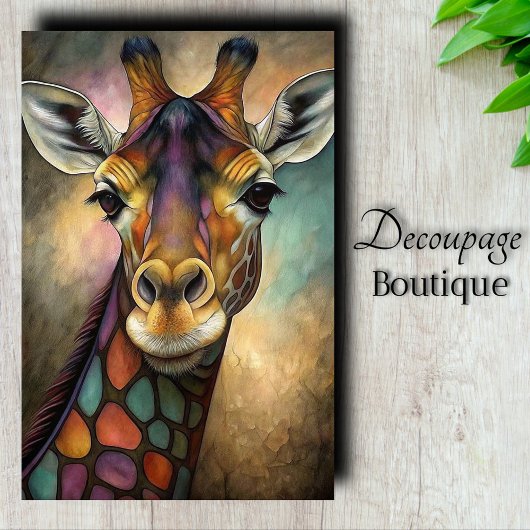 Verkettete Glass Giraffe Decoupage Seidenpapier