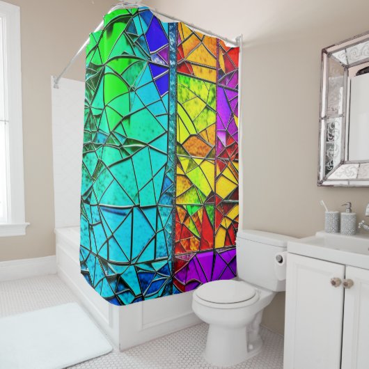 Verkettetes Glas gebrochen Duschvorhang (Beispiel)