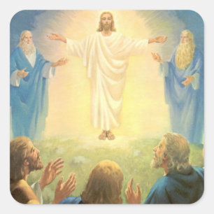 Verklärung Jesu Christi, Vintage-Religion Quadratischer Aufkleber