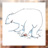 Verkleben des Polarbärenfensters Fensteraufkleber (Blatt 2)