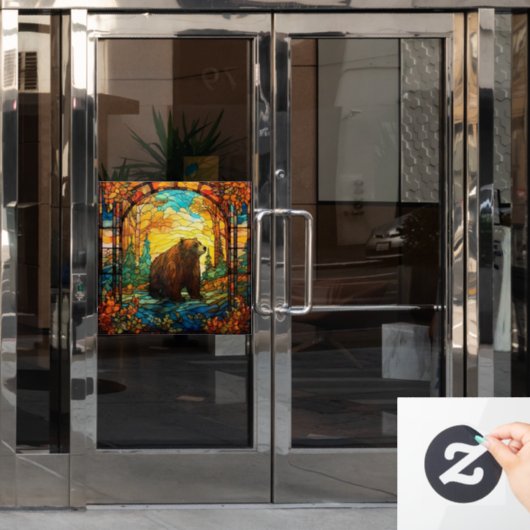 Verklebte Glasbärenfenster Fensteraufkleber (Büro Tür)