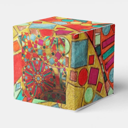 verklebte Ornamente Geschenkschachtel (Rückseite)