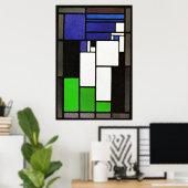 Verkleidete Glaskomposition Frau, berühmtes Kunstw Poster (Heimbüro)