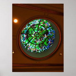 Verkleidete Kuppel aus Glas mit botanischem Design Poster