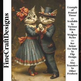 Verkleidete Tanzkatzen, Cotagecore BX2 Decoupage Seidenpapier